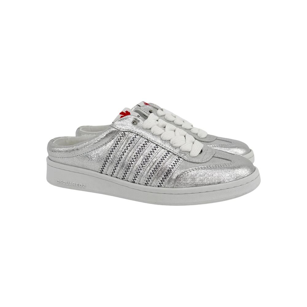 DSQUARED2 Boxer Open Back Mule Sneakers in Silver 37
